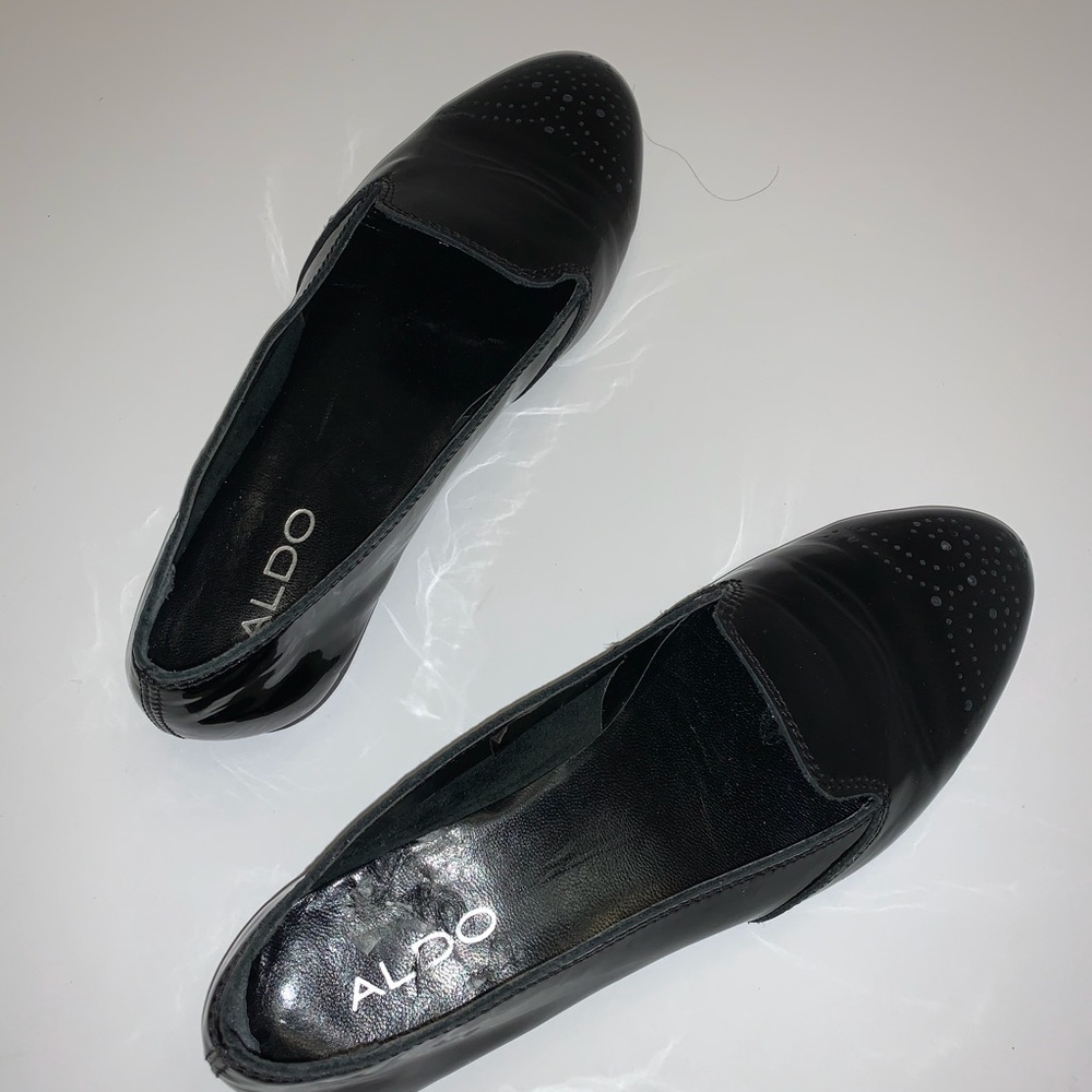 Aldo Black Patent Leather Loafer Sz 6 - Picture 4 of 8